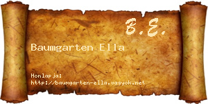Baumgarten Ella névjegykártya